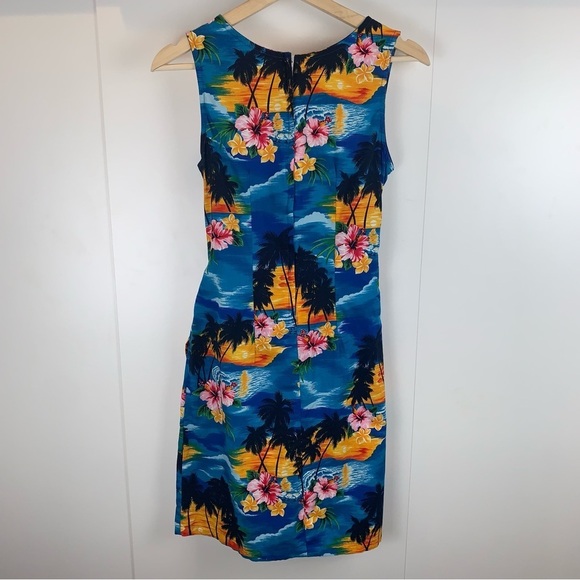 Tropical Blue Floral Midi Dress - Picture 7 of 9